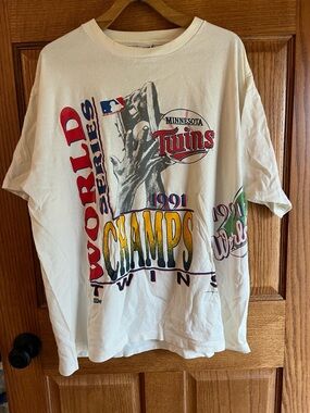Minnesota Twins 1991 World Series Champs Vintage Tee - White XXL